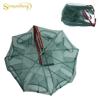 

Sougayilang Folding Zipper Fishing Net Stainless Steel Bracket Foldable Catch Fish Trap for Fishes Shrimp Fishing Net