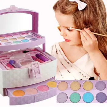 

Princess Makeup Toys Set Non-Toxic Pretend Play Cosmetic Case with Mirror Training Toy for Girls Birthday Gift