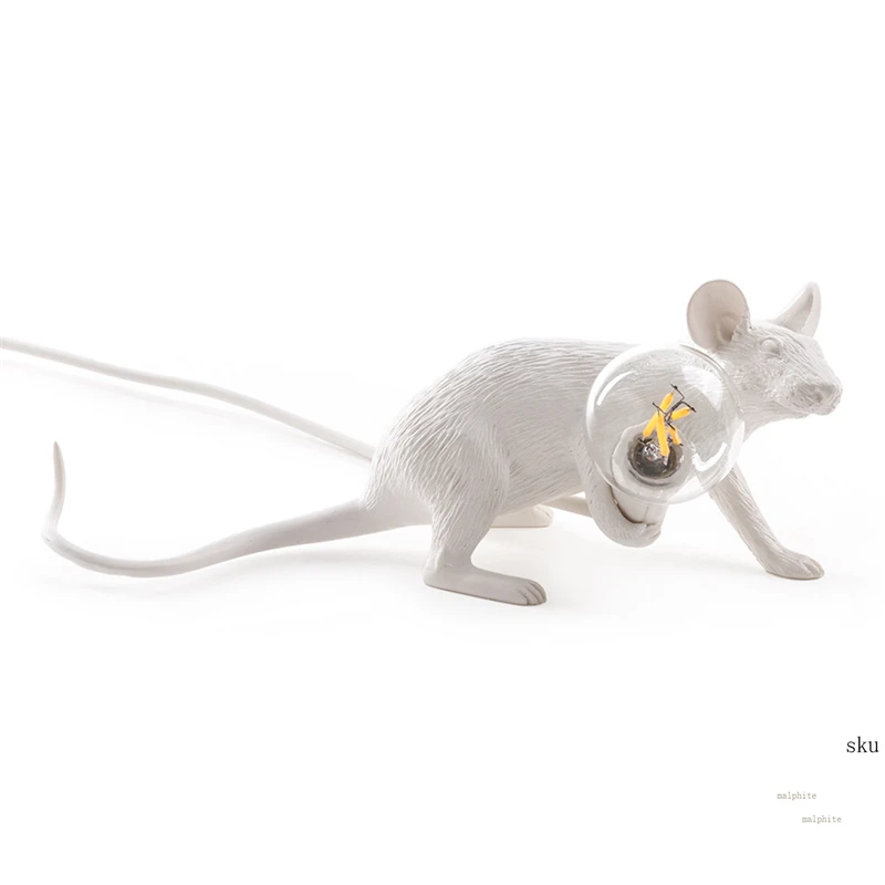 Nordic итальянская Смола Rat настольная лампа Спальня прикроватные Мышь лампа свадебный Декор Настольный светильник Гостиная светильник ing лампы Настольный светильник