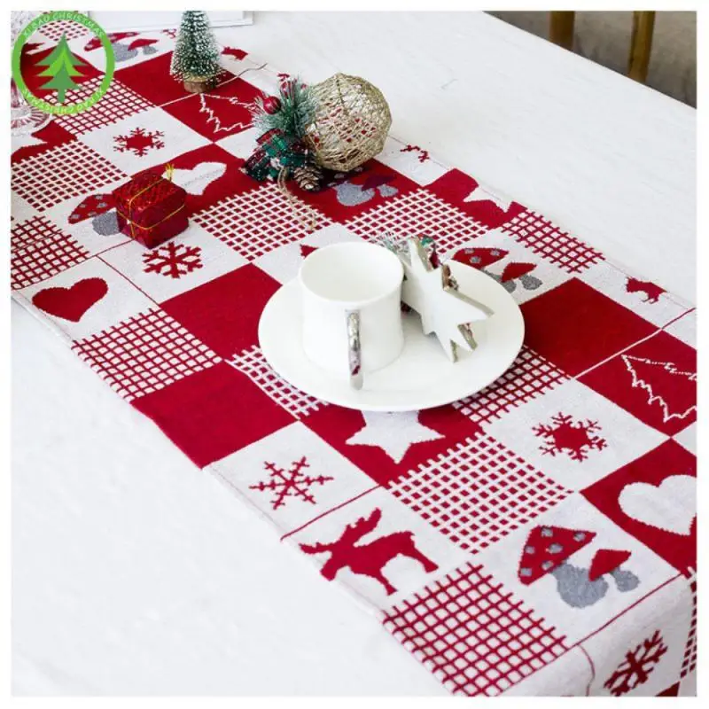 

2020 New Christmas Table Runner Fashion Fabric Christmas Table Desktop Decorative Tablecloth Christmas Ornament Christmas Gifts