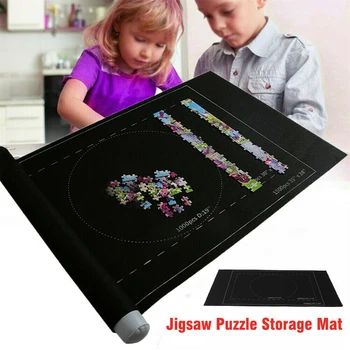 

26*46 inch Rolling Jigsaw Storage Mat Pad Felt Black Puzzle Saver Organizer Blanket For Up to 1500 Pieces Puzzle Accessories