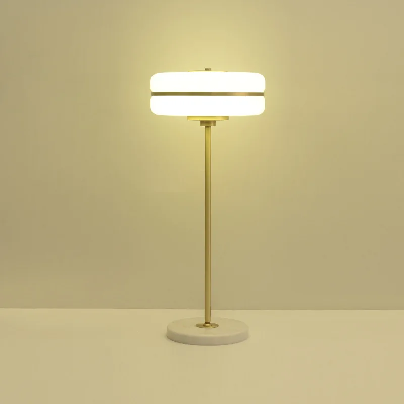 

Lamp Originality Northern Europe Bedroom A Living Room Restaurant Concise Continuous System Round Wheel Full Copper Desk Lamp