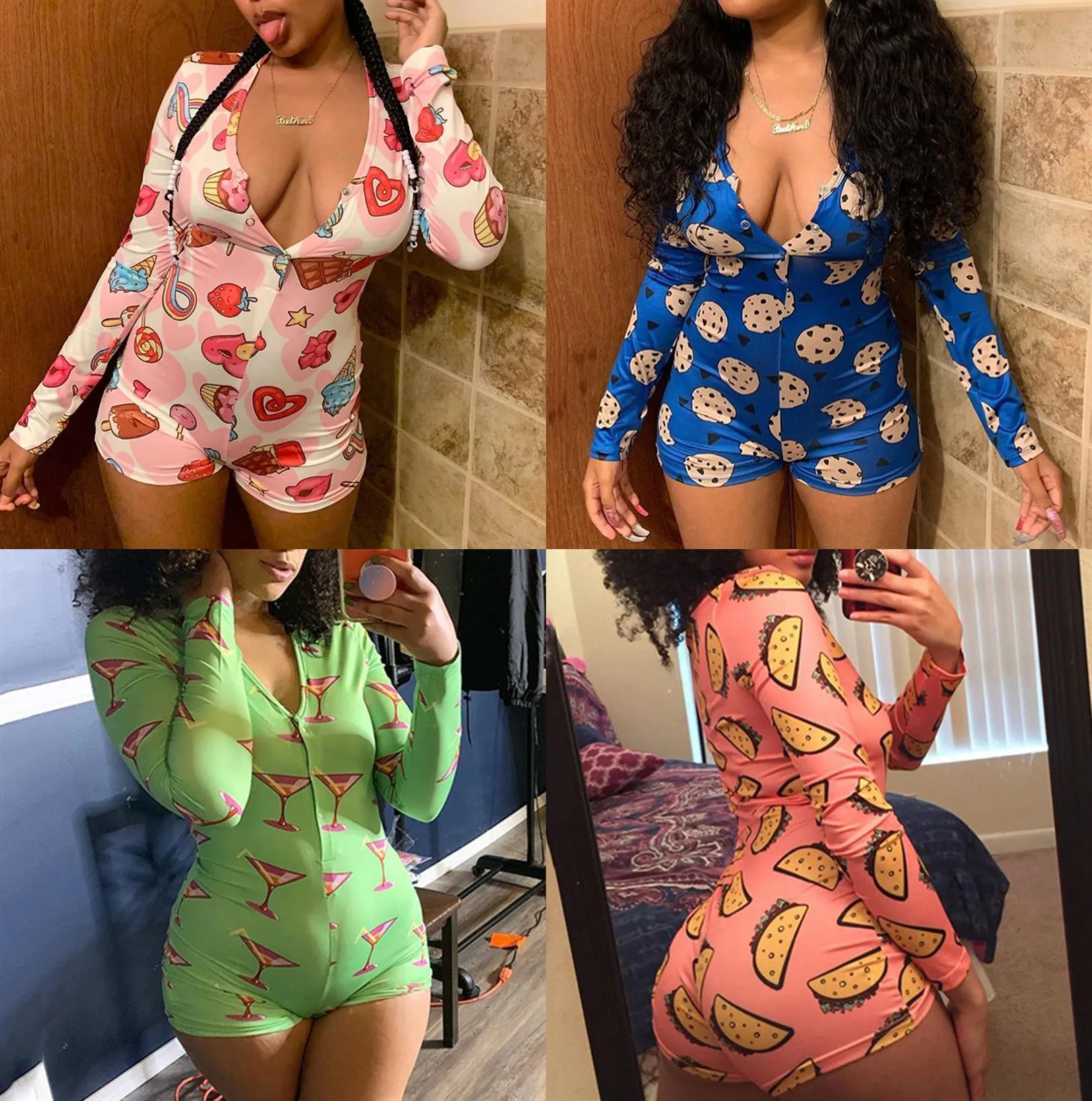 

Stretchy Sexy Onesies for Adults Pajamas for Women Onesie Button Bodysuit Leotard Short Sleepwear Jumpsuit Rompers Onsie Party