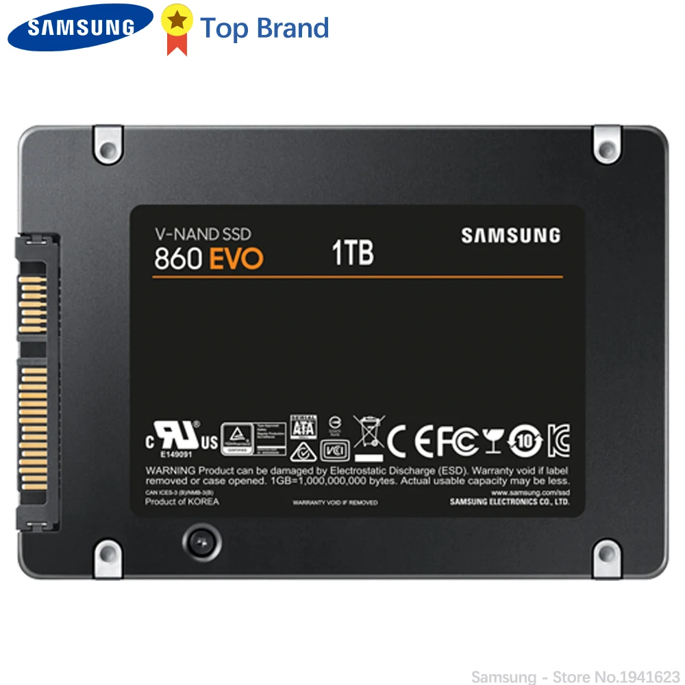 

Samsung 860EVO Internal Solid State Drive 250GB 500GB 1TB 2TB HDD Hard Disk HD SATA 3 2.5 inch SATAIII SSD for Laptop Desktop PC