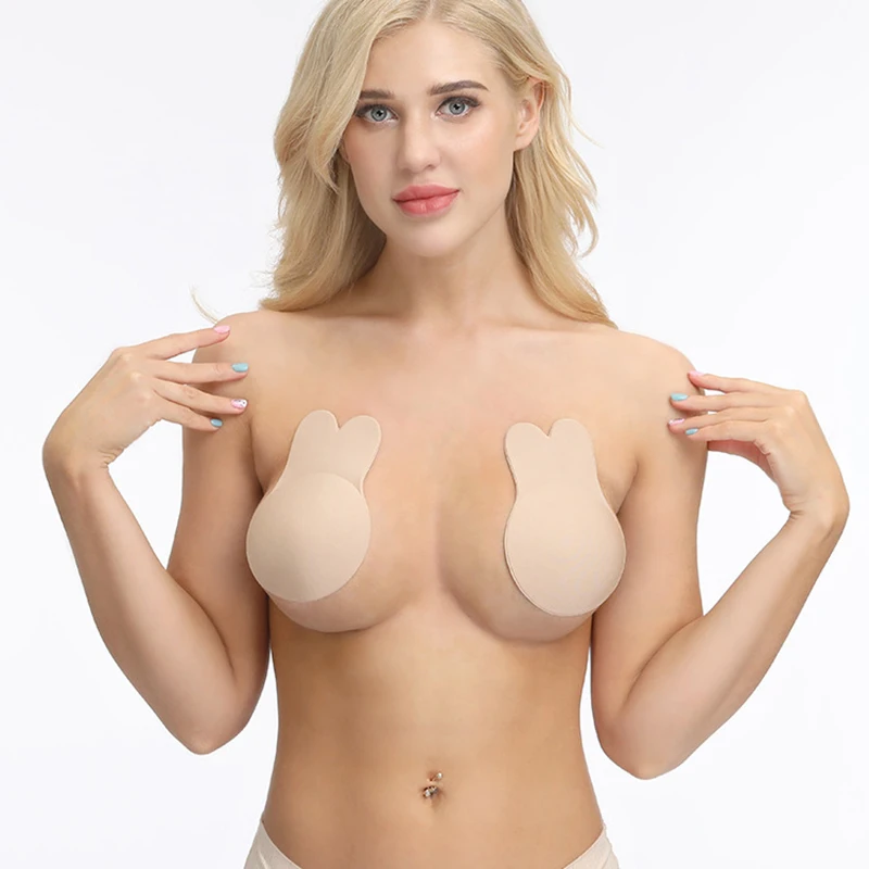 

Fashion Women Invisible Bra Breast Lift Up Push Up Rabbit Ears Strapless Seamless Sticky Silicon Bras Sexy Lingerie Nipple Cover