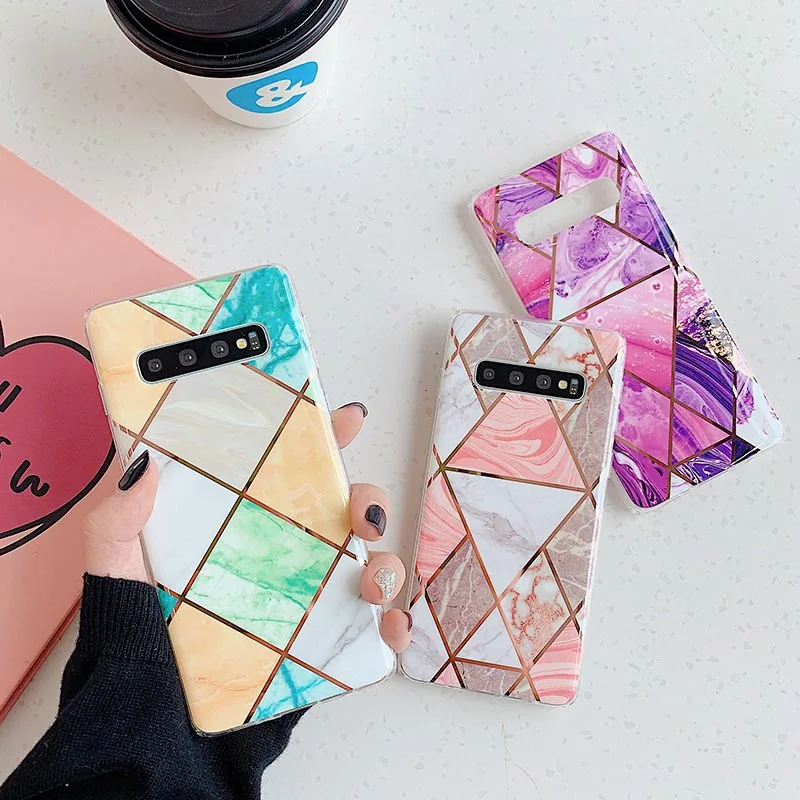 Marble plating Soft TPU Case For Samsung Galaxy Note 10 Bling for S10 S9 S8 Plus s10e A40 A50 a70 A51 Phone Cover |