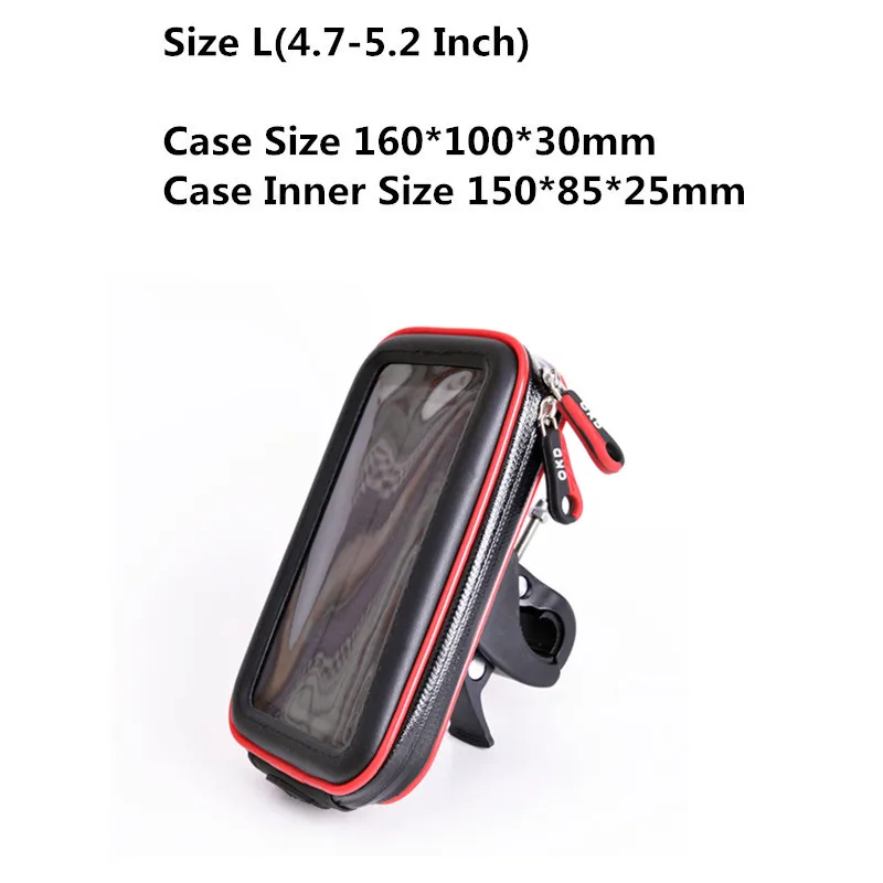 Водонепроницаемая сумка moto rcycle Bike Handbear держатель для телефона Подставка зажим Крепление поддержка для iPhone 8 soporte movil moto - Цвет: Size L
