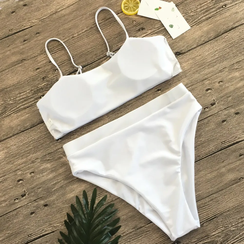 New Solid Sexy Bikini Set Women Swimming Suit Fashion Swimsuit Two-Piece Swimwear Bathing Suit Female Biquini Plus Size XL Sets