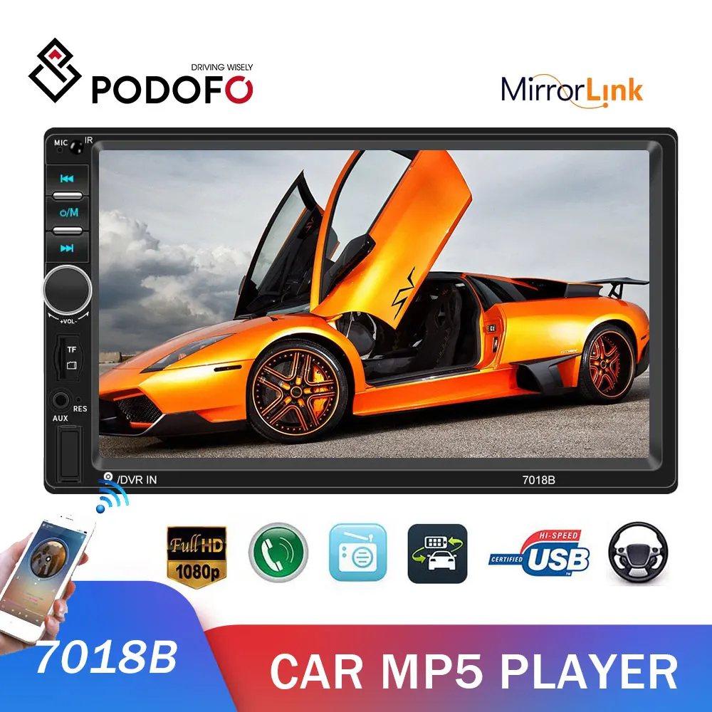 Podofo 2din автомобильный Радио 7 &quotавтомобильный мультимедийный плеер
