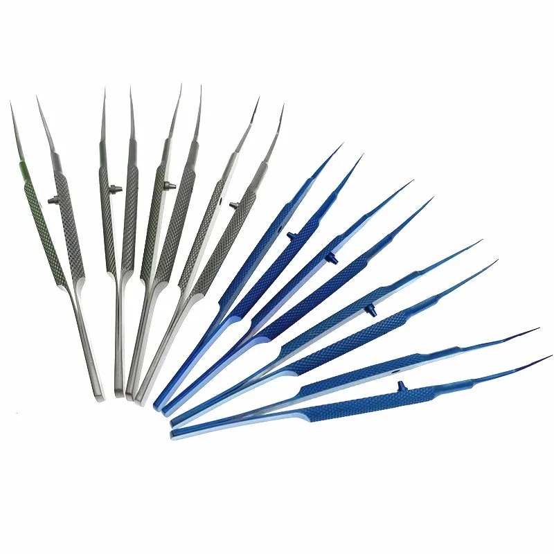 

Titanium /Stainless Steel Micro Forceps Tweezers 14CM Round Handle Ophthalmic Dental Instruments 1pcs
