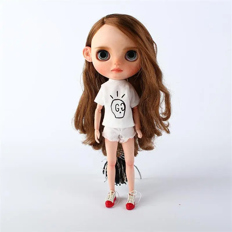 Ручная работа, 1 шт., модная футболка blyth Dolls с принтом, Изысканная футболка для кукол blyth 1/6, аксессуары, одежда