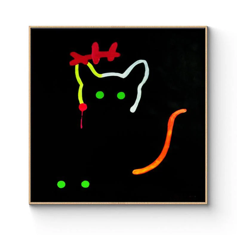 

Картина в виде кота, холст, абстрактное искусство, живопись на холсте, офисный декор, большая картина, абстрактное искусство, настенная живопись, холст