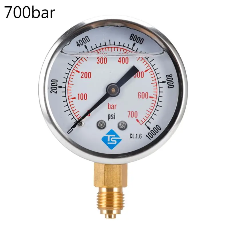 

1/4 BSP Pressure Compound Vacuum Gauge Glycerine Filled Gauges 68mm Dial Vac To 10000 Psi Bottom Mount