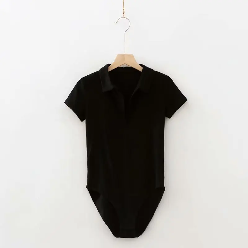 AliExpress, женская одежда, EBay, сексуальный, глубокий, vpolo, отложной воротник, приталенный, цельный, короткий рукав, футболка, комбинезон, Топ