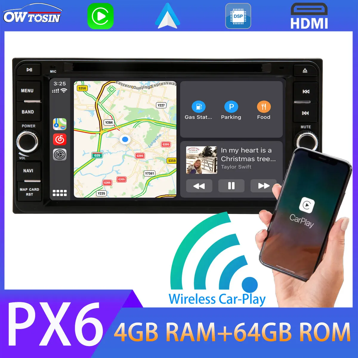 Android 9 0 PX6 4G + 64G Автомобильный DVD мультимедийный плеер для Toyota RAV4 Corolla EX VIOS Terios PRADO GPS