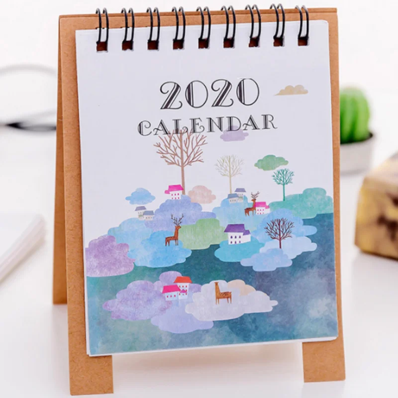 Прозрачный Милый Настольный мини-календарь с мультяшными животными, 8 стилей, школьный офис, кавайный планировщик, настольный календарь, Новое поступление, горячая распродажа - Цвет: Прозрачный