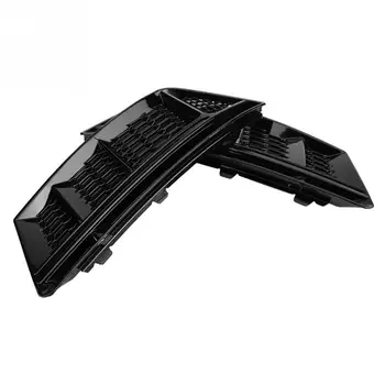 

2pcs for S4 Style Glossy Black Front Bumper Fog Light Grilles for Audi A4 B9 2017-2018 running lights Car Styling for auto