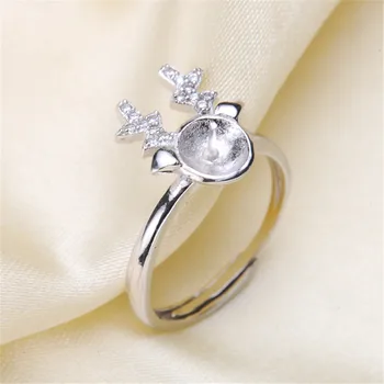 

Pearl fittings factory diy jewelry making Adjustable Blank Ring Base Settings Gold Filling Classic Ring Findings for Women charm