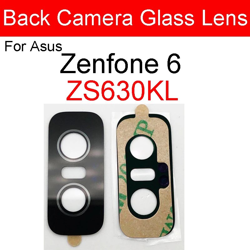 Задняя камера стеклянная линза с наклейкой клей для Asus Zenfone 6 ZS630KL l01WD основная