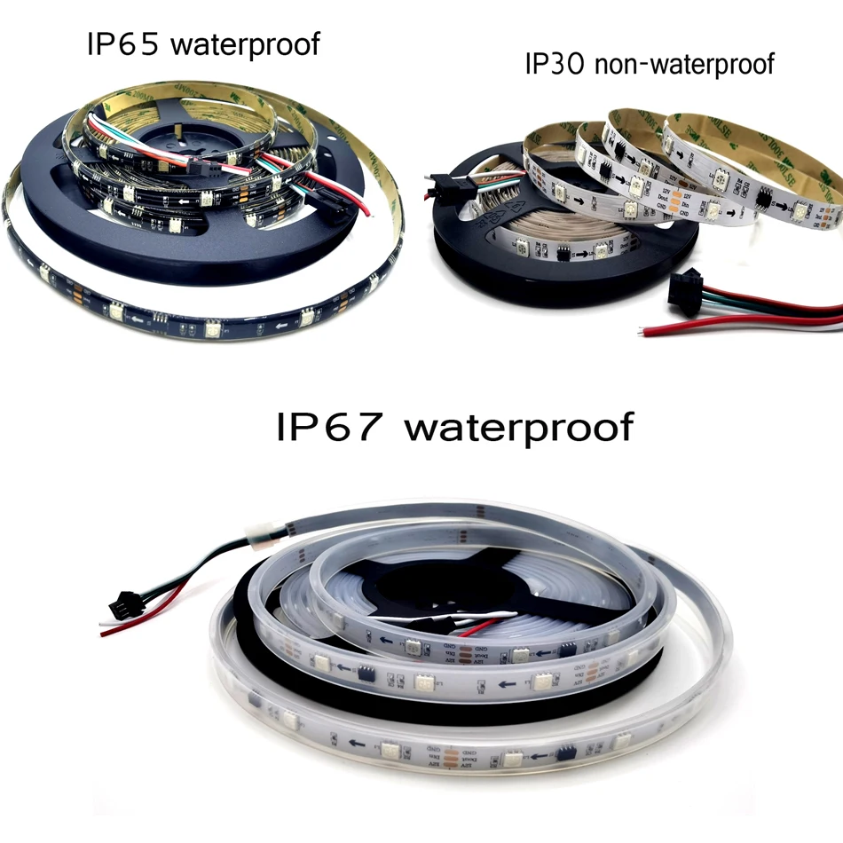 1 м 5 DC12V WS2811 5050 RGB адресуемых светодиодные полосы пикселей светильник полный Цвет