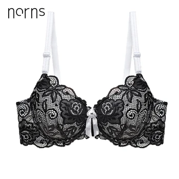 

Norns Women's Embroidered Striped Underwear Brand Deep V-neck Bra Women's Underwear Lace Sexy Push Up Underwear Single Bra