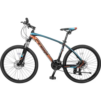 

26" Aluminum Mountain Bike 24 Speed Mountain Bicycle with Suspension Fork (Blue & Orange)