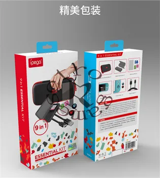 

ipega PG-SL001 for Switch Lite 9-in-1 Set Storage Bag + Card Box + Cleaning Bag + Tempered Film + Rocker Cap + Charging Cable