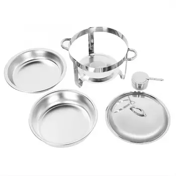 

3.5L Stainless Steel Round Chafing Dish with Cover Alcohol Furnace for Buffet Catering Stainless Steel Chafing Dish