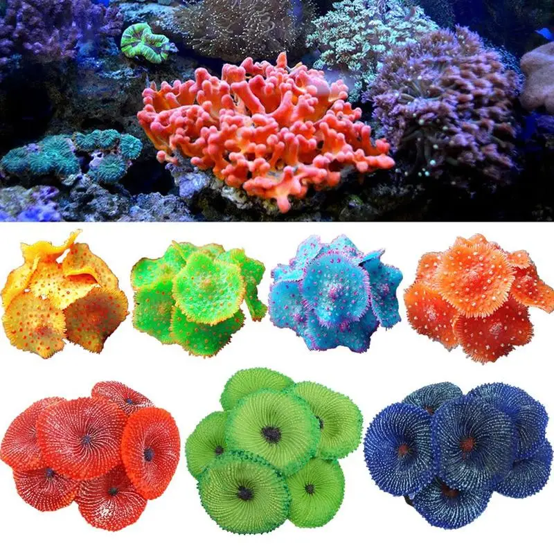 Aquarium Artificial Fake soft Coral Plant Fish Tank Decoration Ornament