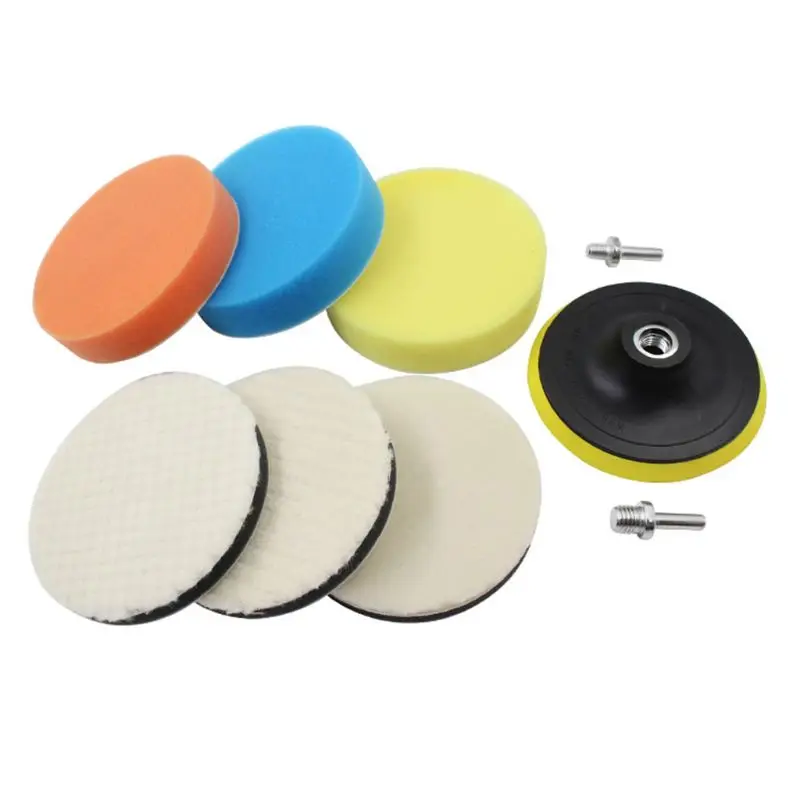 

7Pcs/set Polishing Pad Soft Wool Ball Bonnet Kit 5" Wheel Pad Abrasive Tool for Car Auto Body Polishing Discs