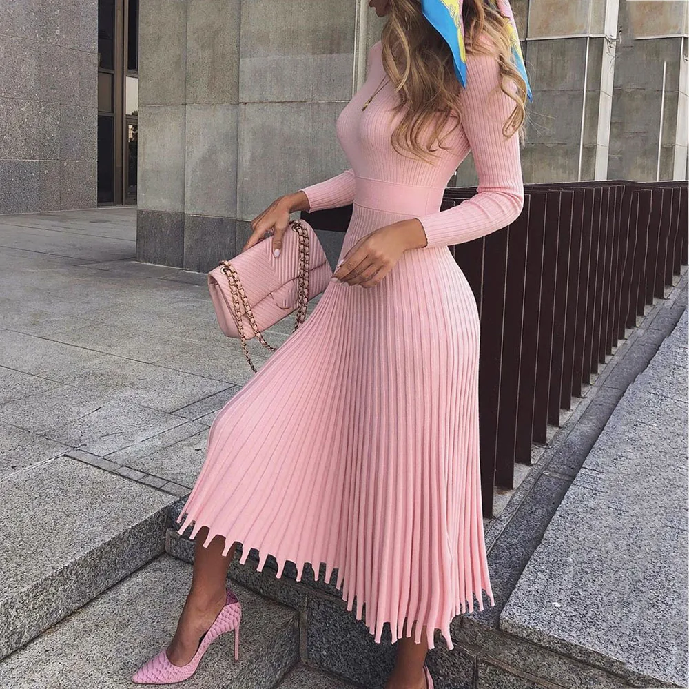 plus size pink sweater dress