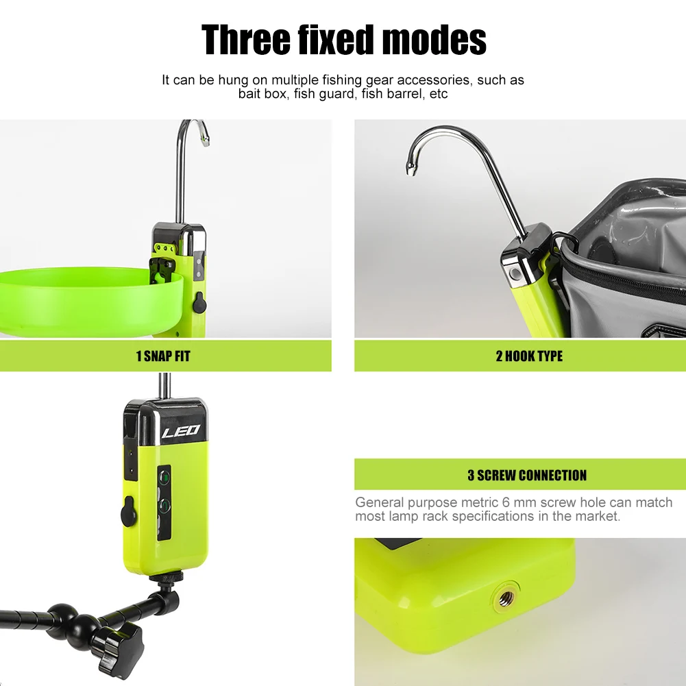 USB Charging Fishing Oxygen Pump Intelligent Sensor Portable LED Lighting Compression Resistance Outdoor Fishing for LEO