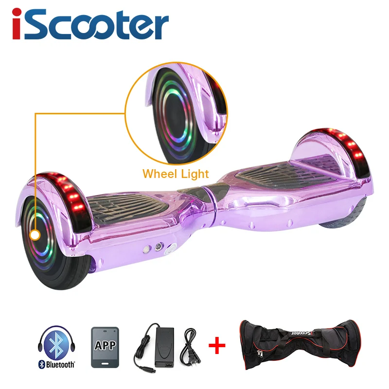 IScooter, Ховерборд, 10 дюймов/6,5 дюймов, Электрический скутер, умный баланс, скутер, Электрический гироскутер, гироскутер, UL2272 пульт дистанционного управления - Цвет: Model B Purple n bag