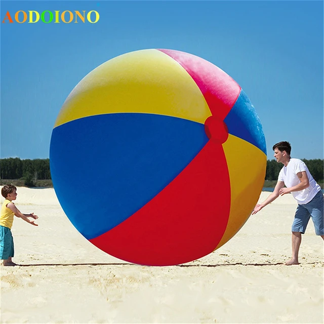 100cm/130cm/150cm pallone da spiaggia gonfiabile gigante pallavolo colorata  bambini adulti palla da esterno famiglia giardino prato Beach Party Toy -  AliExpress