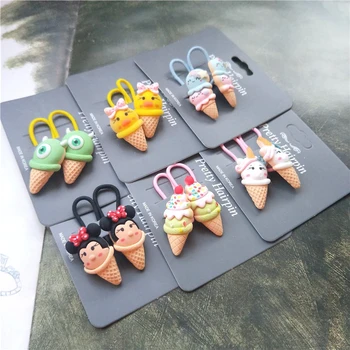 

2PCS New Cute Cartoon Sweet Tube Princess Headwear Kids Elastic Hair Bands Children Ropes Girls Accessories Baby Headdress