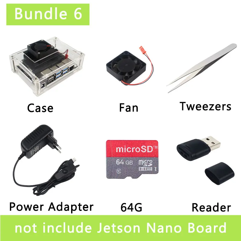 Прозрачный акриловый футляр для NVIDIA Jetson Nano комплект разработчика защитная коробка оболочка с охлаждающим вентилятором кулер - Цвет: Bundle6