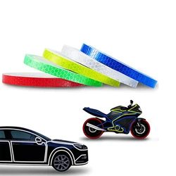 Bandes de sécurité autocollantes réfléchissantes, décoration de jante de vélo, autocollants de lumière, bande d'avertissement 
