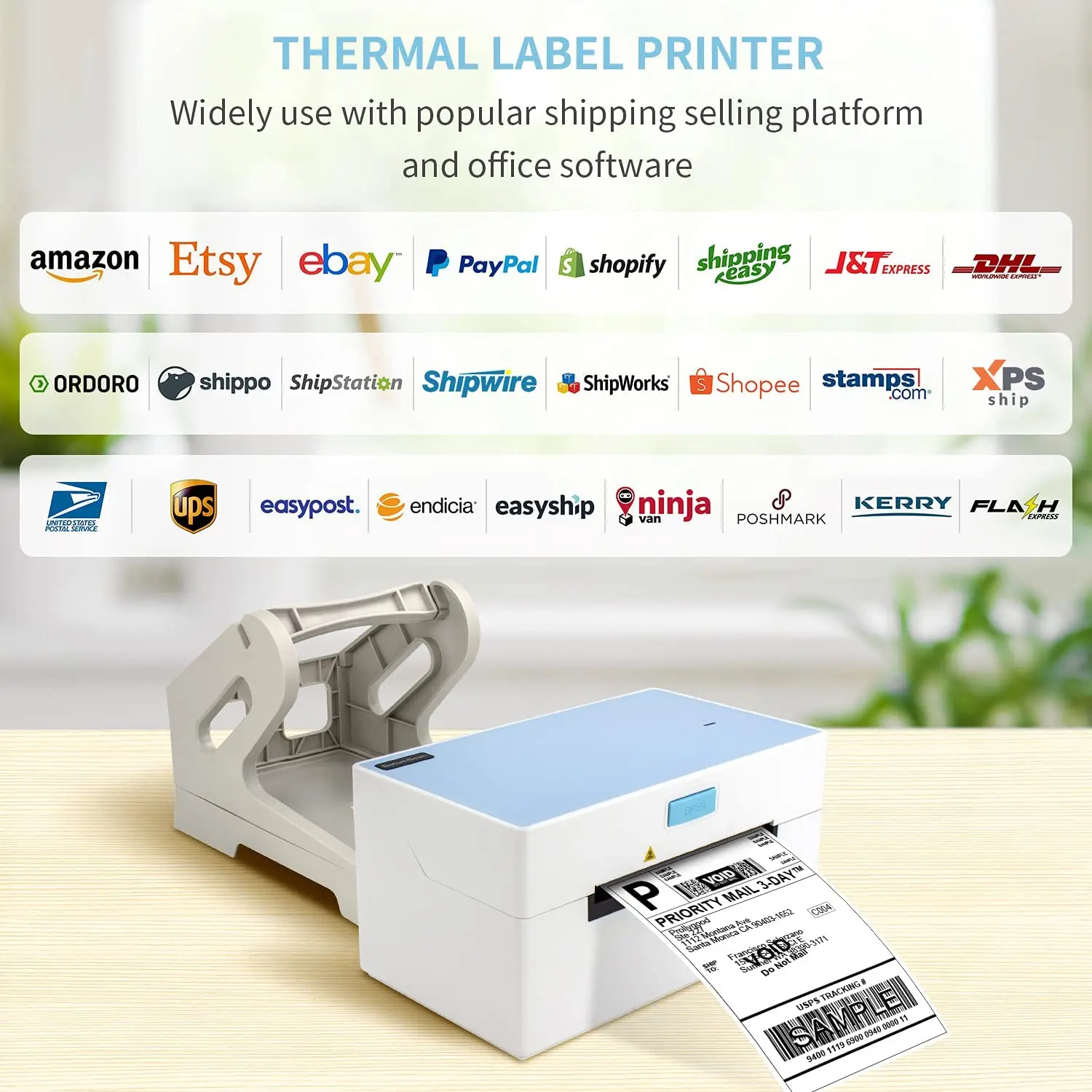 Impressora térmica do código de barras da impressora do recibo da etiqueta  de xprinter 100mm com stipping automático dt425b - AliExpress