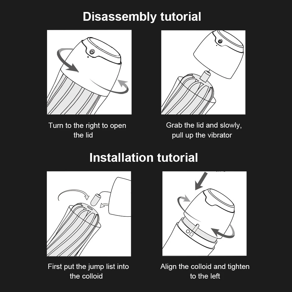 Vibrating Male Masturbation Cup With Vacuum Suction And Texture_voghion.com