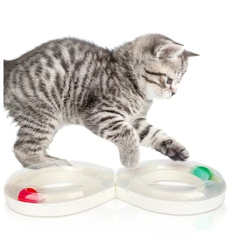 

Interactive Kitten Training Turntable Tunnel Toy Cats Plastics Disk Ball Toy Funny Non-slip Cat Track Ball Toys Pets Supplies