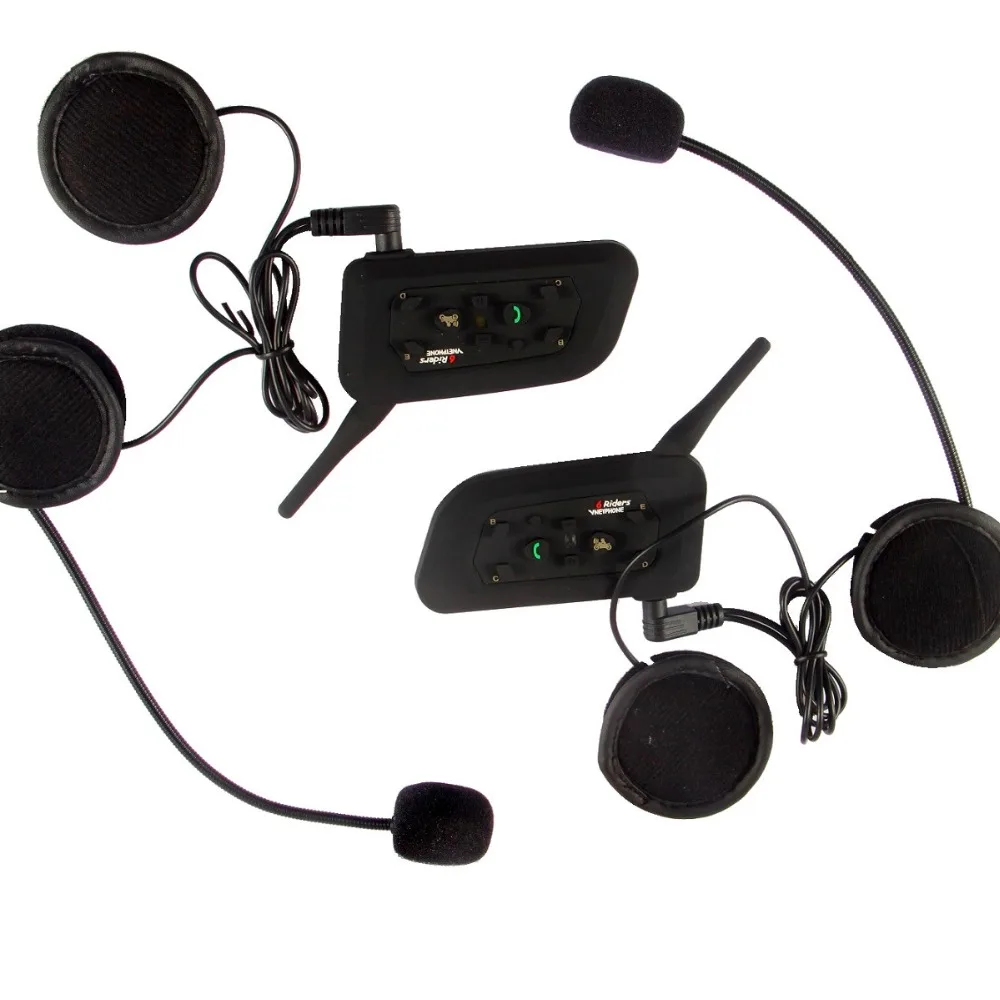 2 шт. V6 домофон шлем Bluetooth музыкальный плеер беспроводной мотоцикл гарнитура Мода Водонепроницаемый коммуникатор для 6 гонщиков