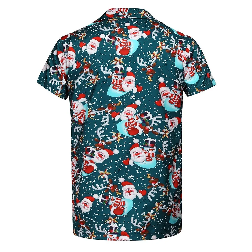 Christmas Men Santa Claus Printing 3D Hawaiian Shirt Apparel