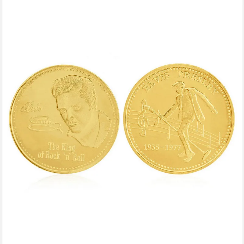 Золото/серебро Элвис 1935 1977 из серии игр The King of N рок н ролл Gold арт памятная монета в