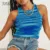 FSDA 2021 Knit Crop Top Women Sleeveless Y2K Basic T Shirts Casual Summer Off Shoulder Blue O Образным Вырезом Tank Top Vintage Fashion