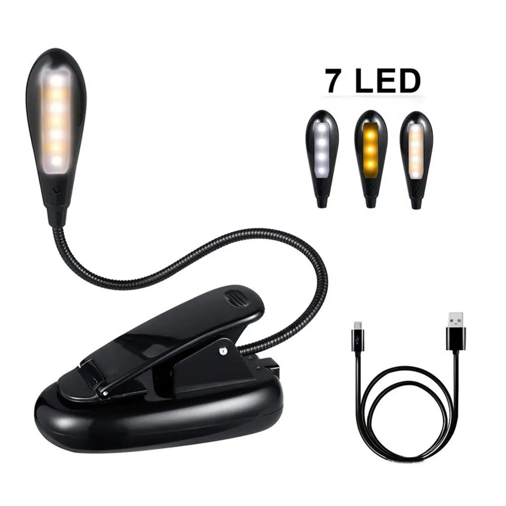 

Clip On Table Lamp Blue Light Blocking Amber LED Desk Lamp USB Rechargeable table lights dimmable book light for study reading