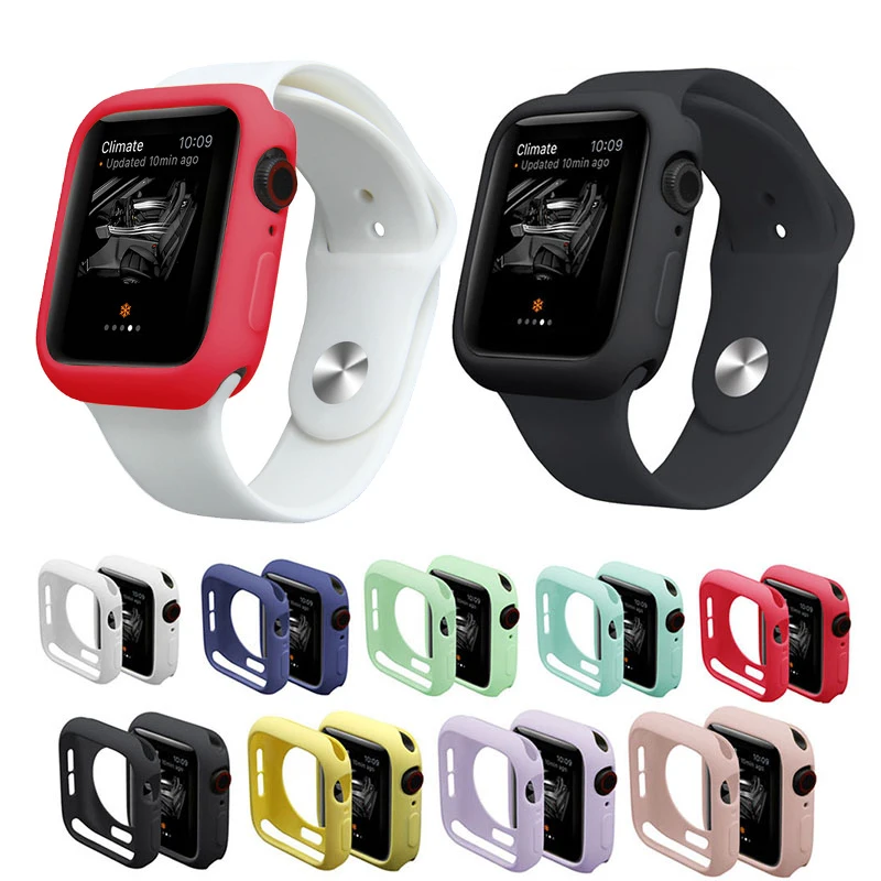 Ремешок для Apple Watch, 4 ремешка, 44 мм, 40 мм, 5, 3, iWatch, 42 мм, 38 мм, бампер, защита экрана, устойчивый к царапинам, противоударный чехол