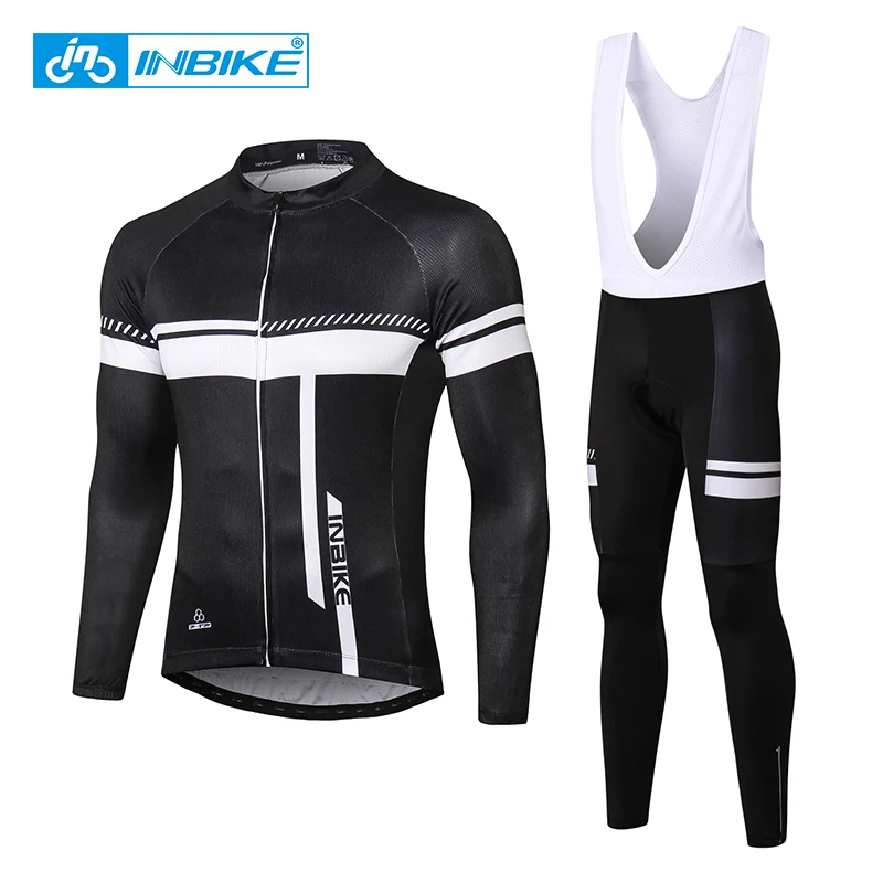 

INBIKE Winter Cycling Jersey Set Long Sleeve Racing Bike Clothes Bib Pants Thermal Warm MTB Bicycle Cycling Clothing Ciclismo