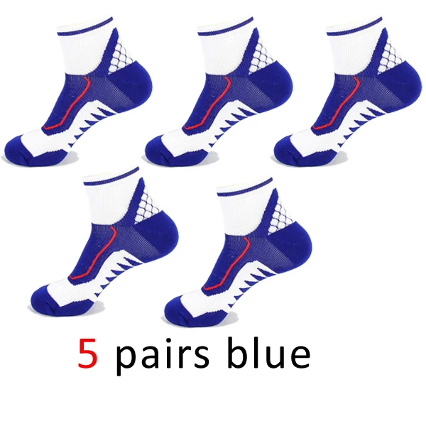 Whlyz YW 5 пар/лот хлопок сжатия Носки Человек Профессиональные толстые короткие носки осенние и зимние Meias masculino ботильоны Носки - Цвет: blue