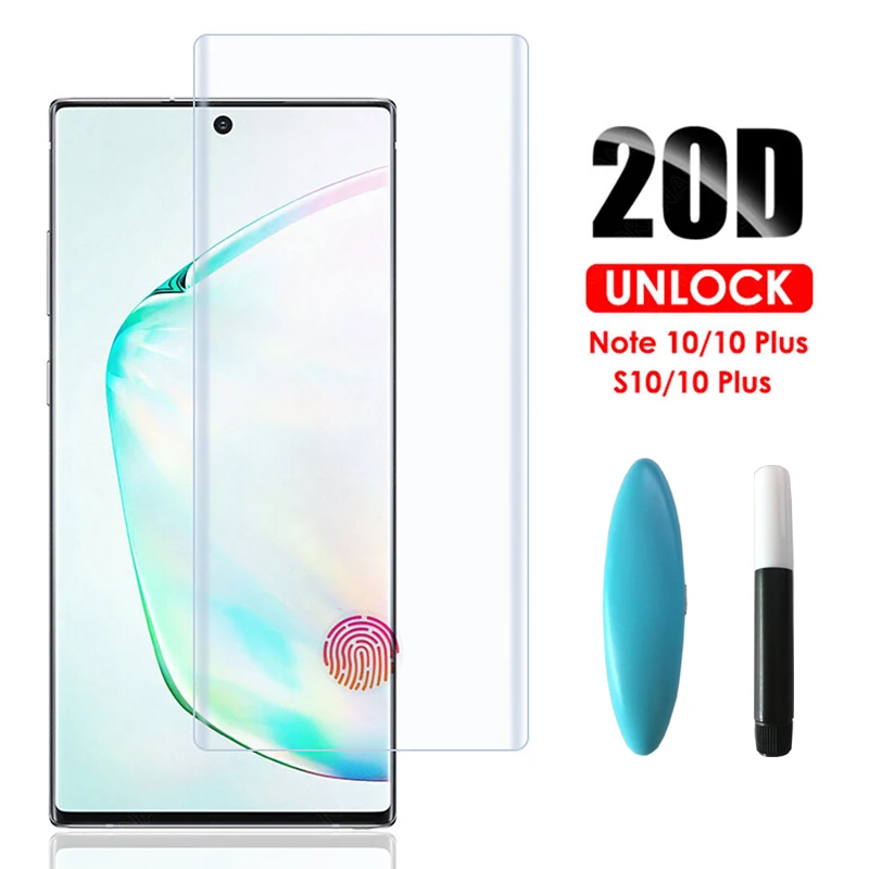 Закаленное стекло для Samsung Galaxy Note 10 Plus защитное с полным покрытием экрана S10 5G S10E S8