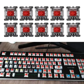 

10Pcs Mechanical Keyboard Gateron MX 3 Pin Red Switch Transparent Case